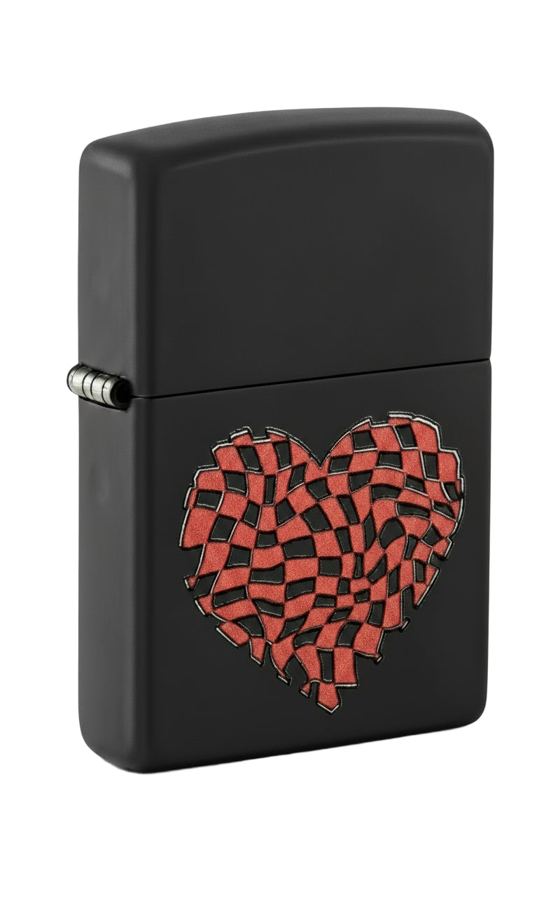 Zippo Checkered Heart - The Wee Smoke Shop