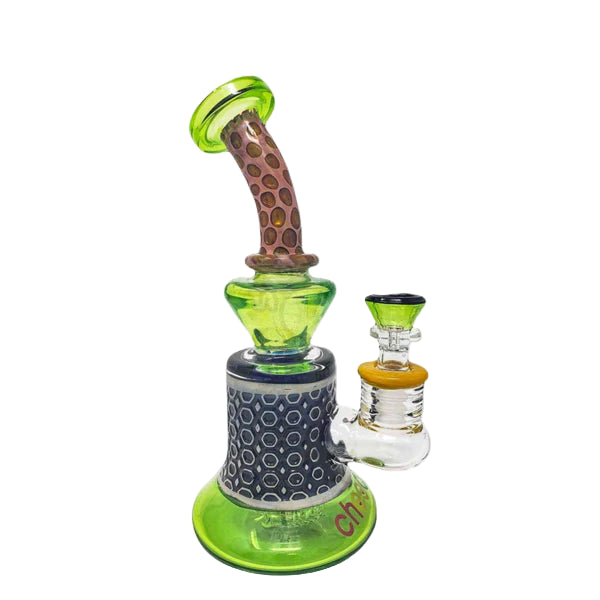 Cheech 8" Dab Rig With Pattern - Green - The Wee Smoke Shop