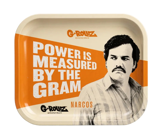 G-Rollz Narcos Power Mini Rolling Tray on white background