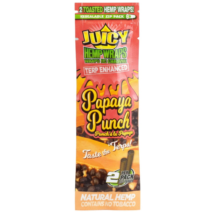 Hemp Wraps Juicy Jay Terp Enhanced - Papaya Punch - The Wee Smoke Shop