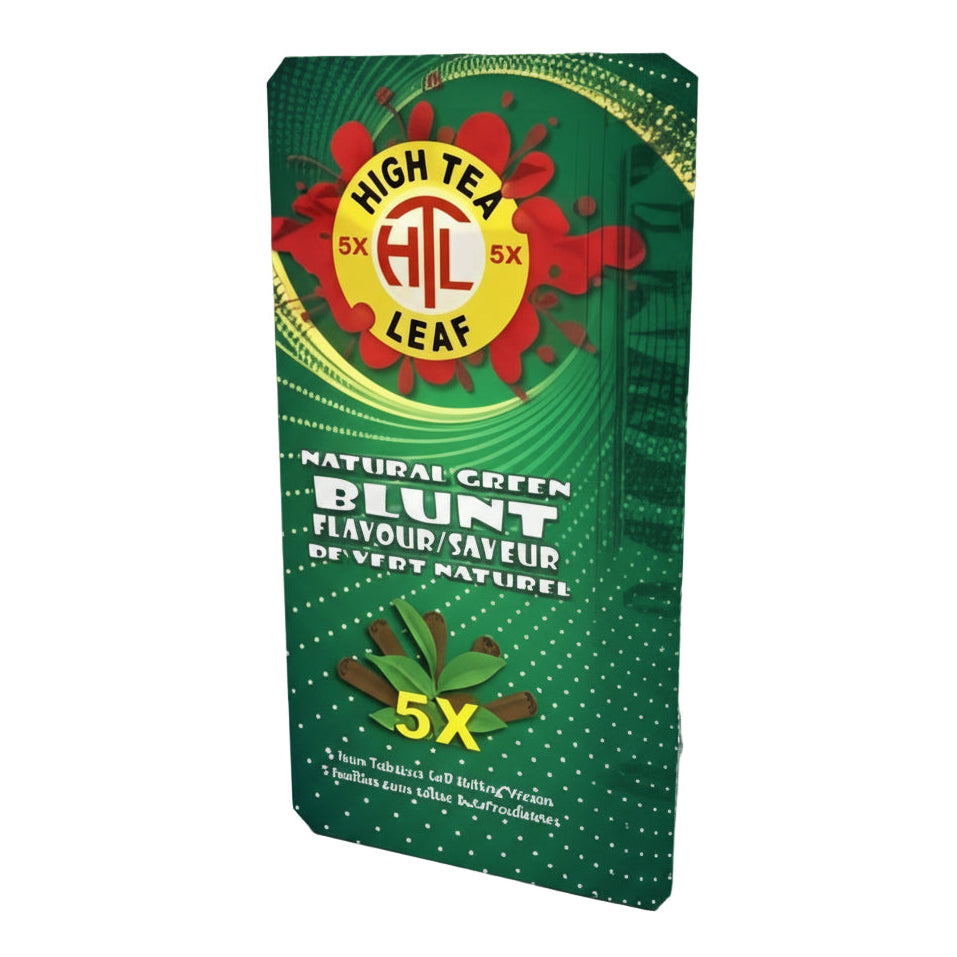 High Tea Leaf Hemp Wraps - Natural Green - The Wee Smoke Shop