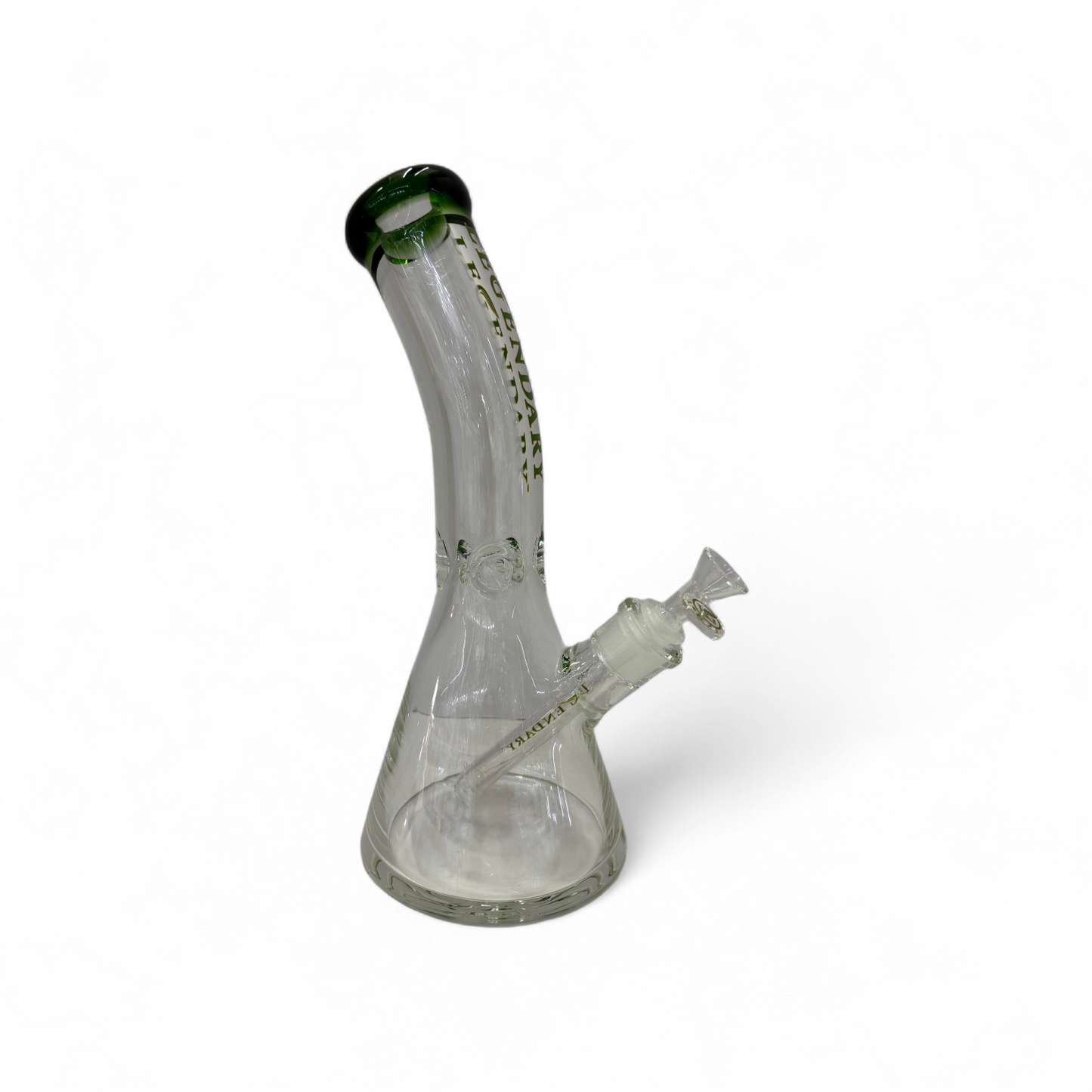 Legendary Bent Neck 12" 7mm Glass Bong - Green - The Wee Smoke Shop