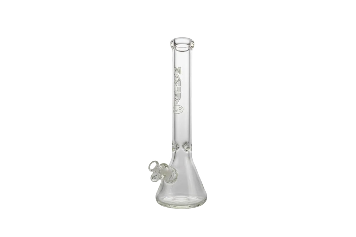 Marley 16" 9mm Glass Bong - White - The Wee Smoke Shop