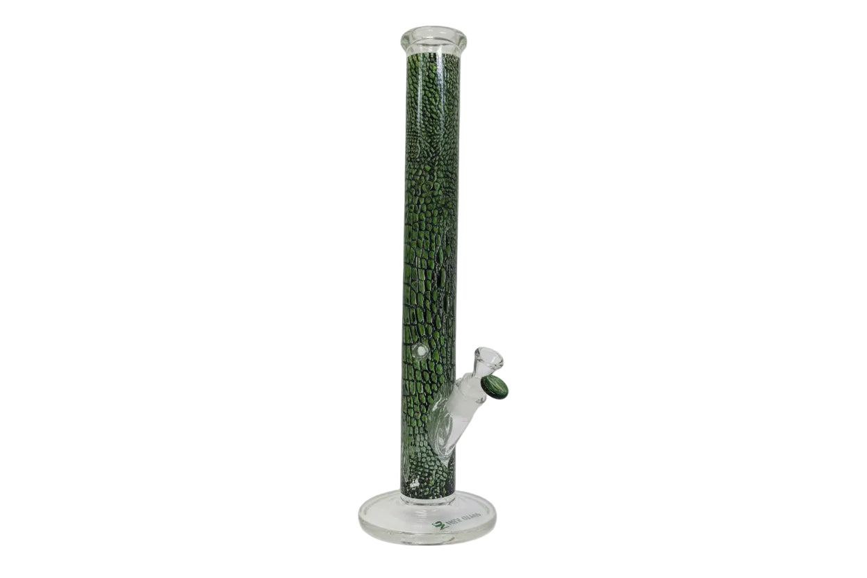 Nice Glass Alligator Print Straight Shooter (18") - glass bong - the wee smoke shop