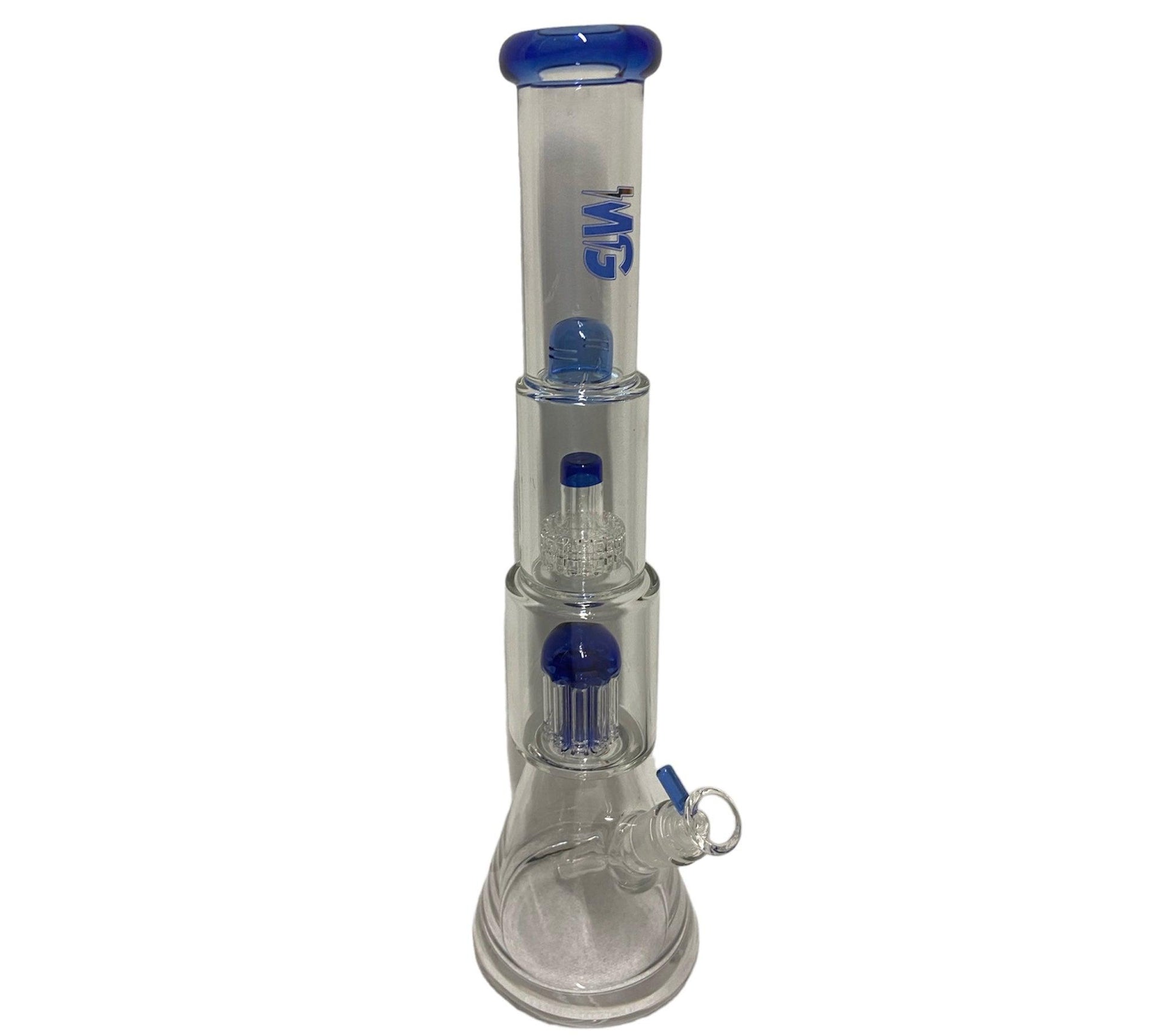 Make Glass 17" Jellyfish Perc Bong (9mm)-Blue-Bong-The Wee Smoke Shop