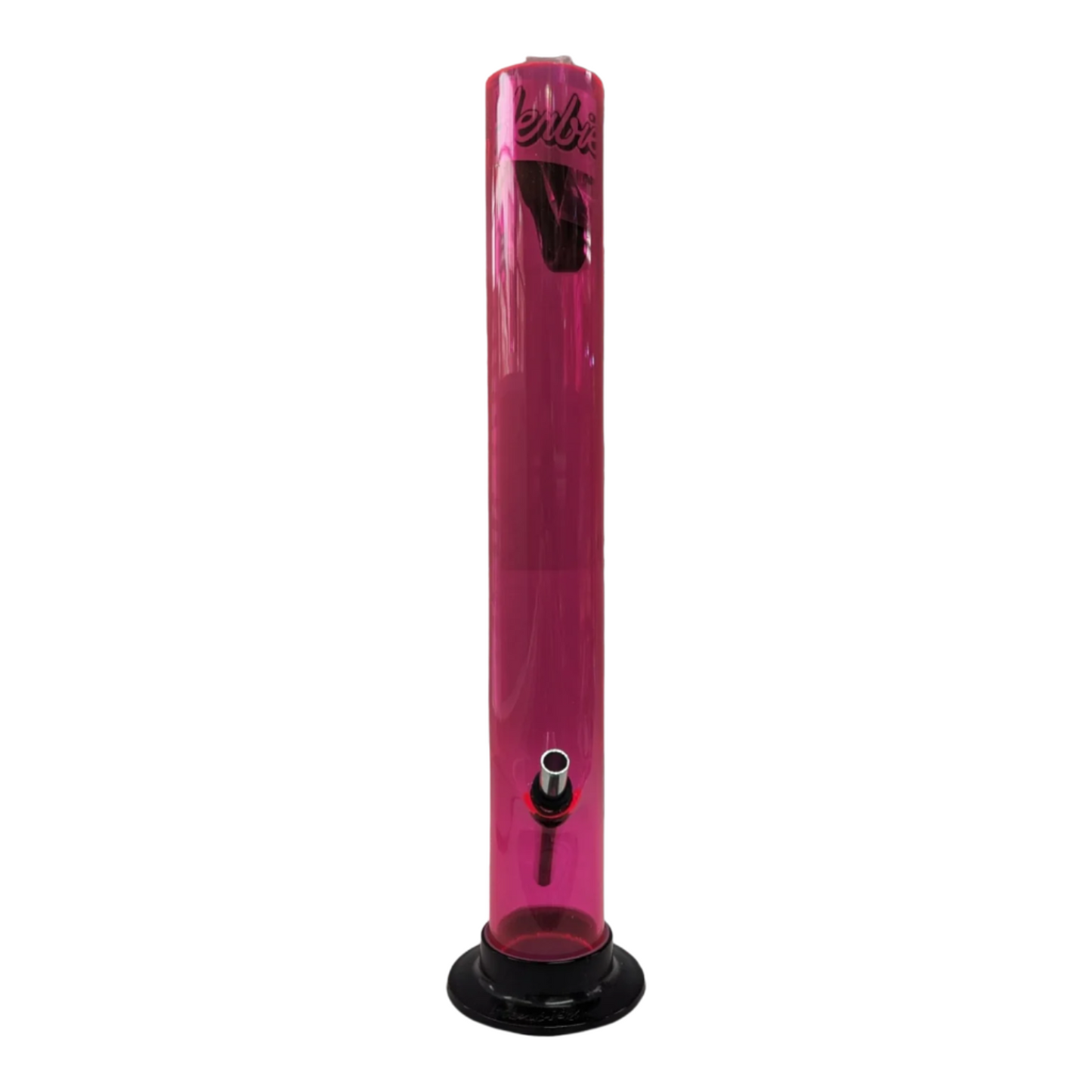 Herbies 15" Acrylic Straight Shooter Bong - Pink - The Wee Smoke Shop