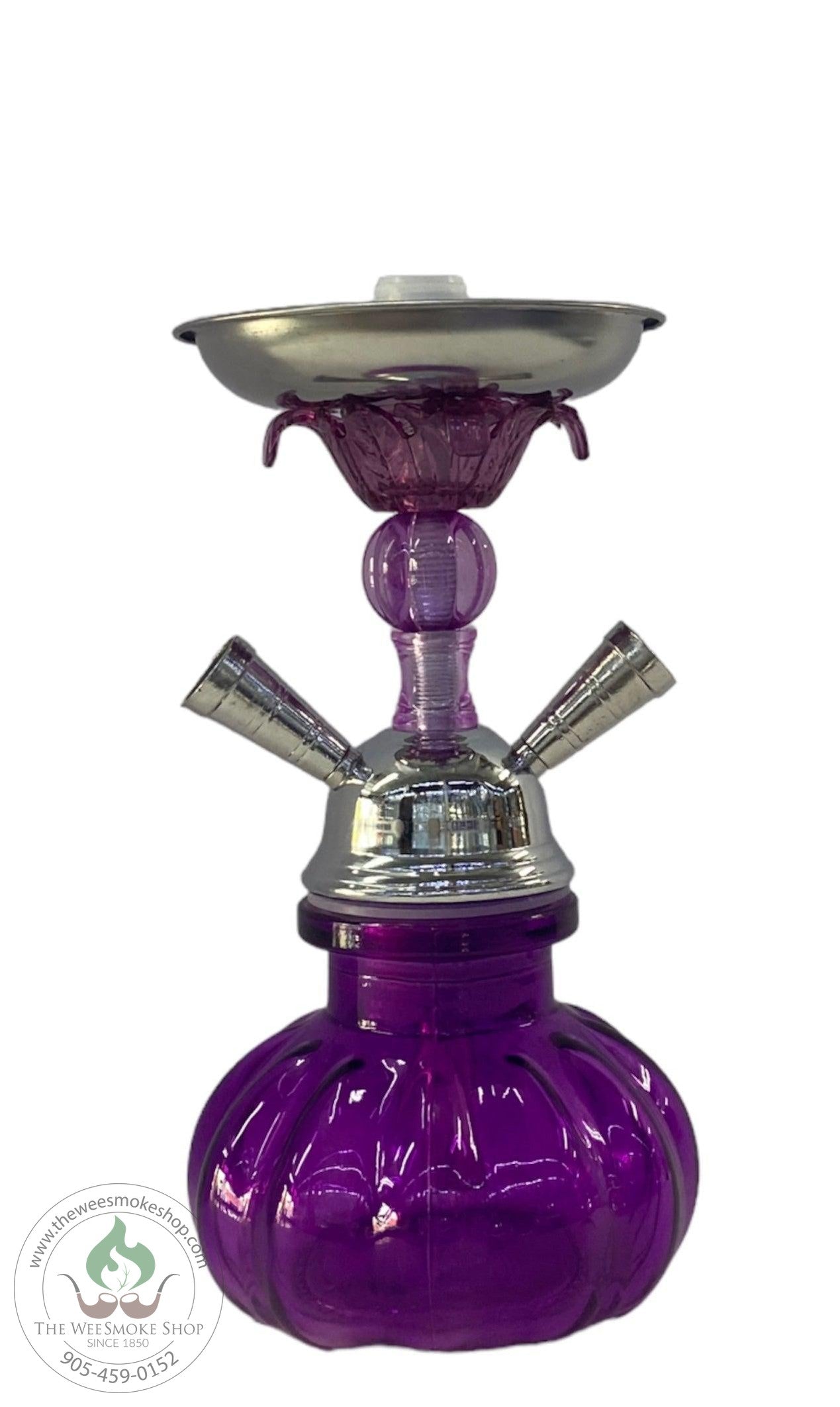 Colored (8") 2 Hose Hookah Purple- 2 hose hookah - the wee smoke shop
