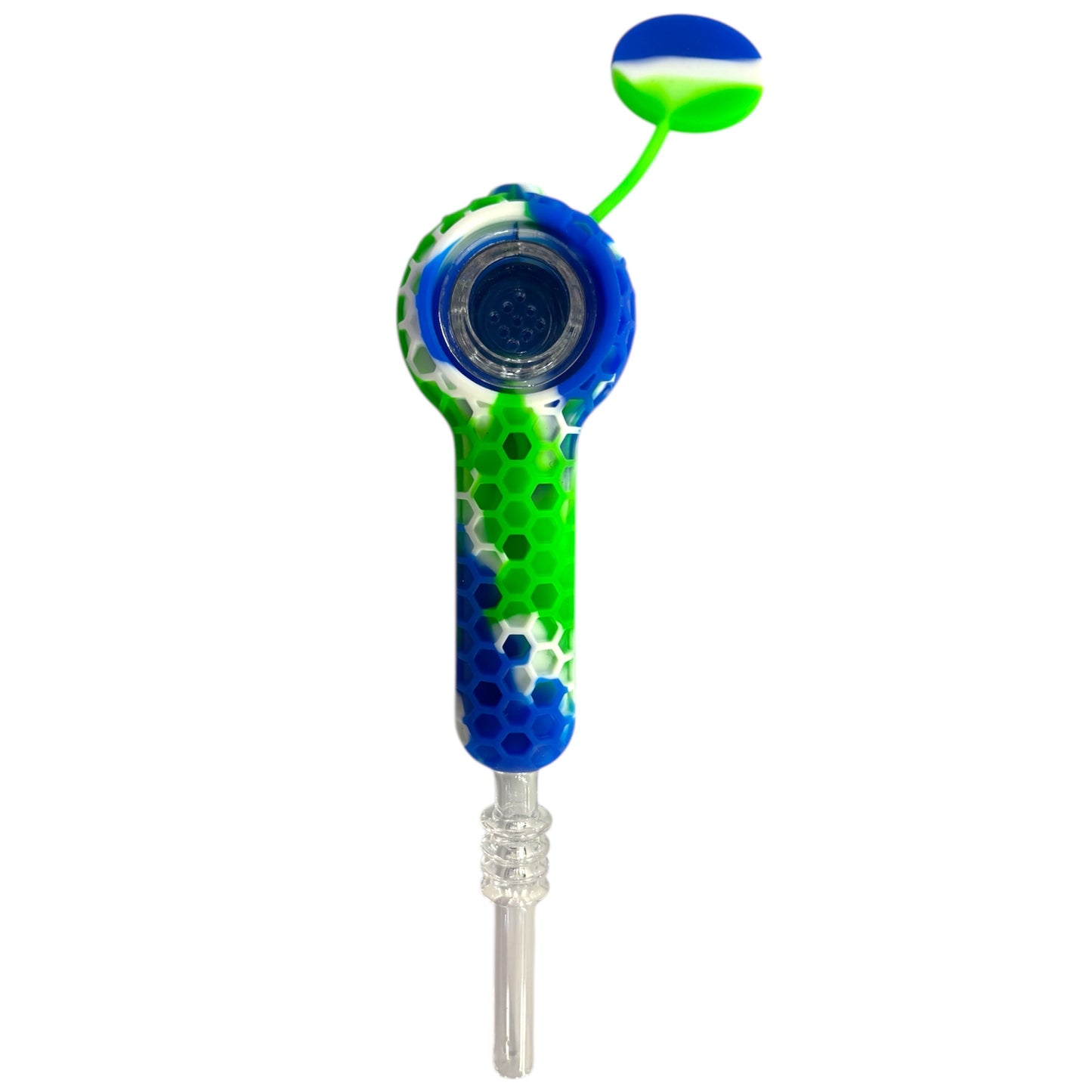Silicone 3" Honeycomb Pipe with Dab Straw-Open-The Wee Smoke Shop