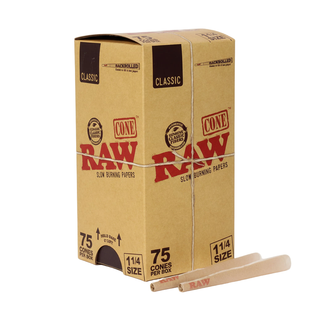 RAW Classic 1 1/4 Cones - 75 pack - The Wee Smoke Shop