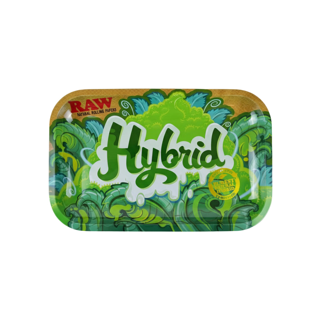 Raw Hybrid medium rolling tray green background - The Wee Smoke Shop