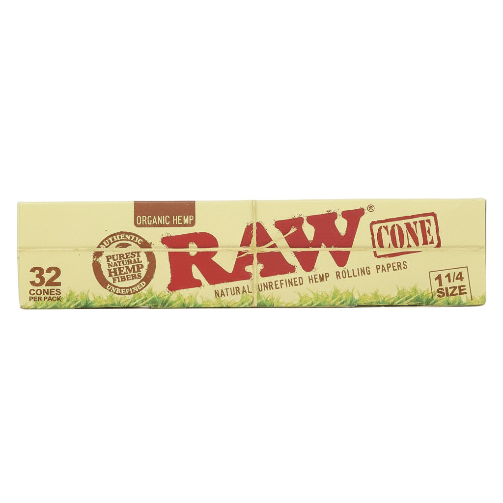 RAW Organic Hemp 1 1/4 Cones - 32 Pack - The Wee Smoke Shop