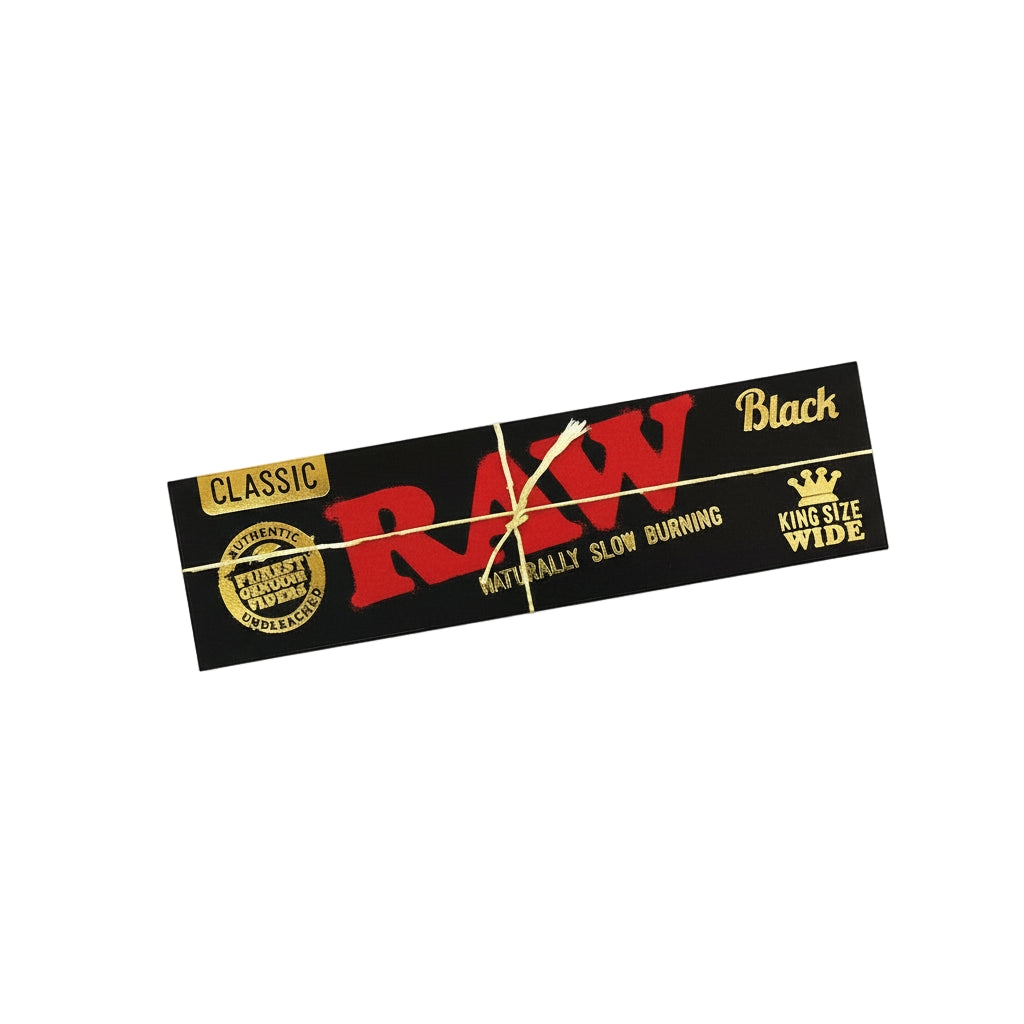 Raw Black King Size Wide Rolling Papers - The Wee Smoke Shop