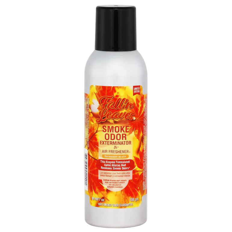 Smoke odor eliminator spray bottle with colorful label on a white background