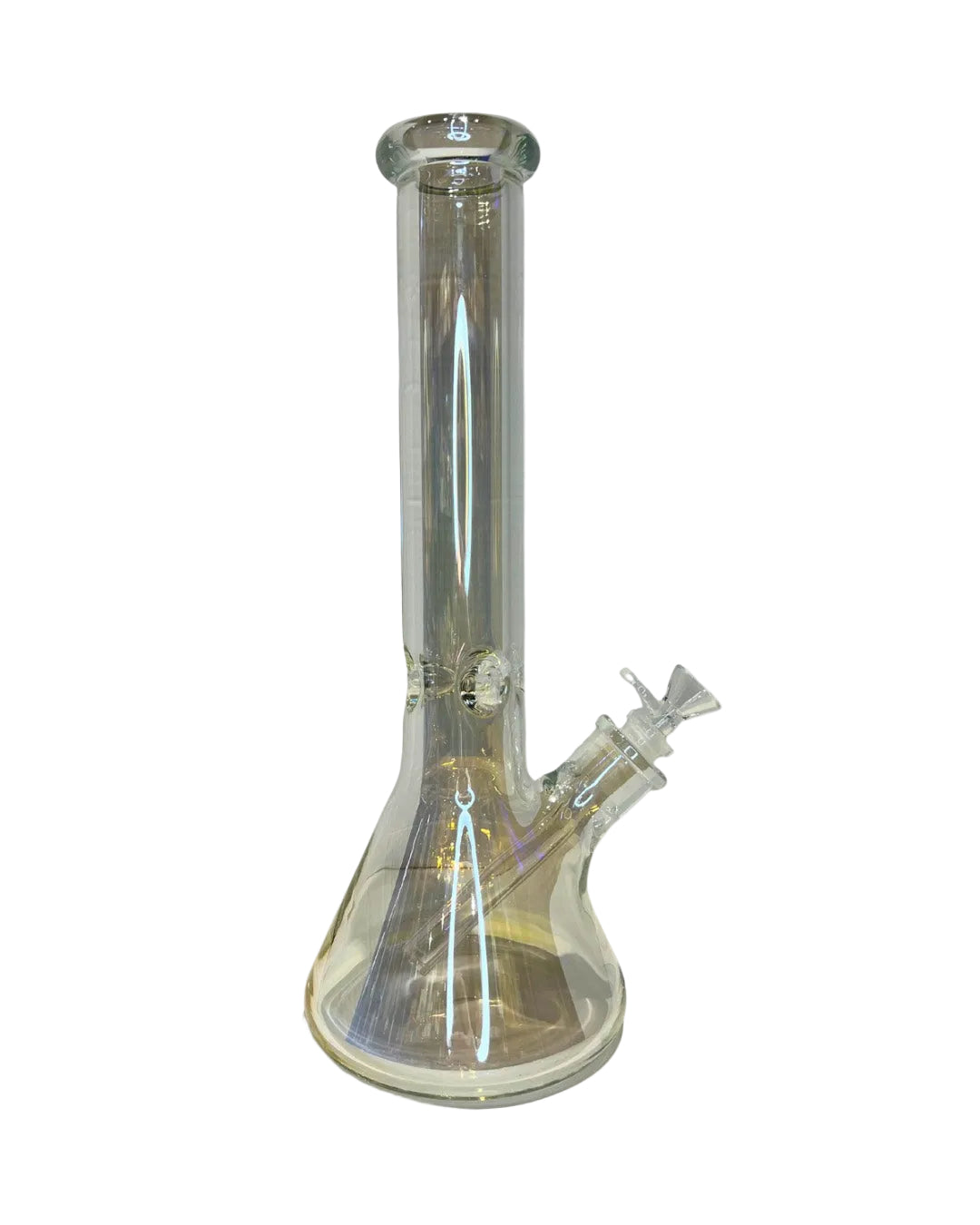 Wheel 14" 7 mm Shiny Beaker Bong - Clear - The Wee Smoke Shop