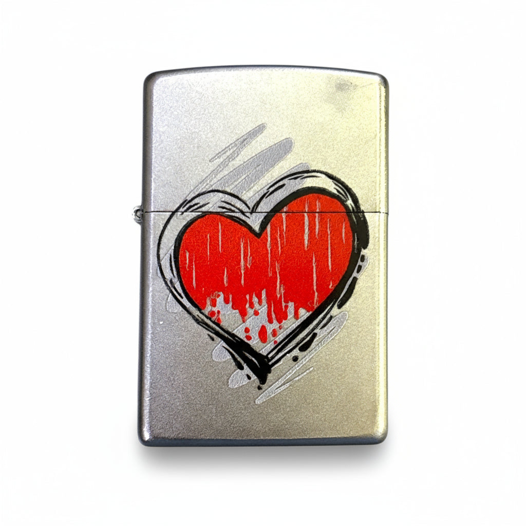 Zippo Heart Design - The Wee Smoke Shop