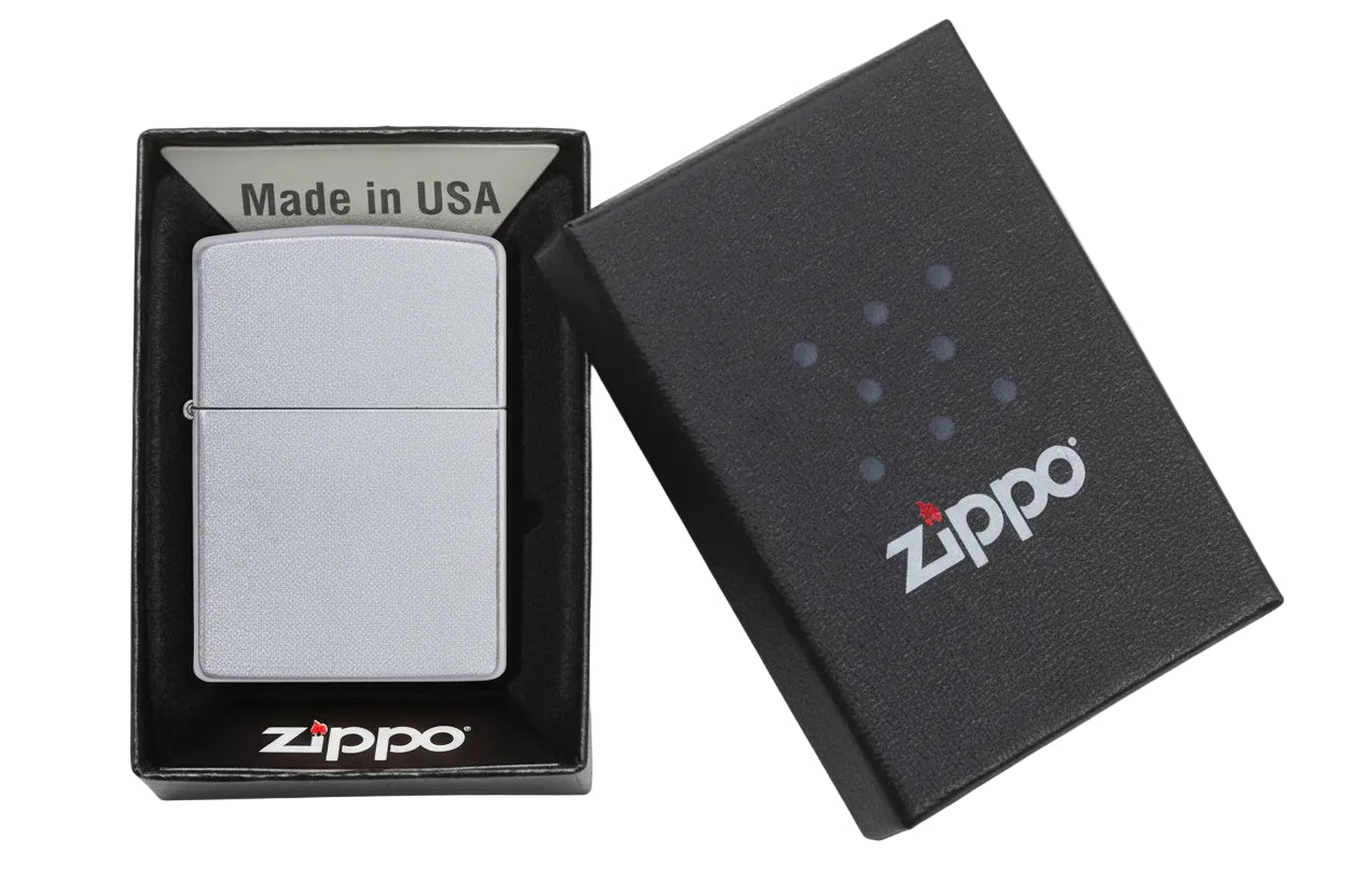Zippo Satin Chrome - Zippo Lighter - The Wee Smoke Shop