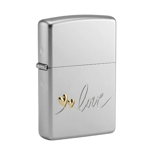 Zippo Love Design Lighter On White Background