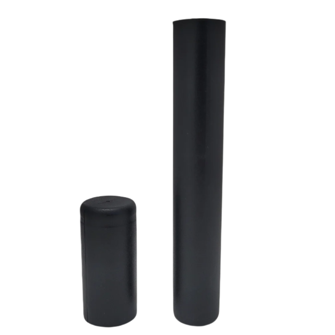 A black acrylic cigar tube open.