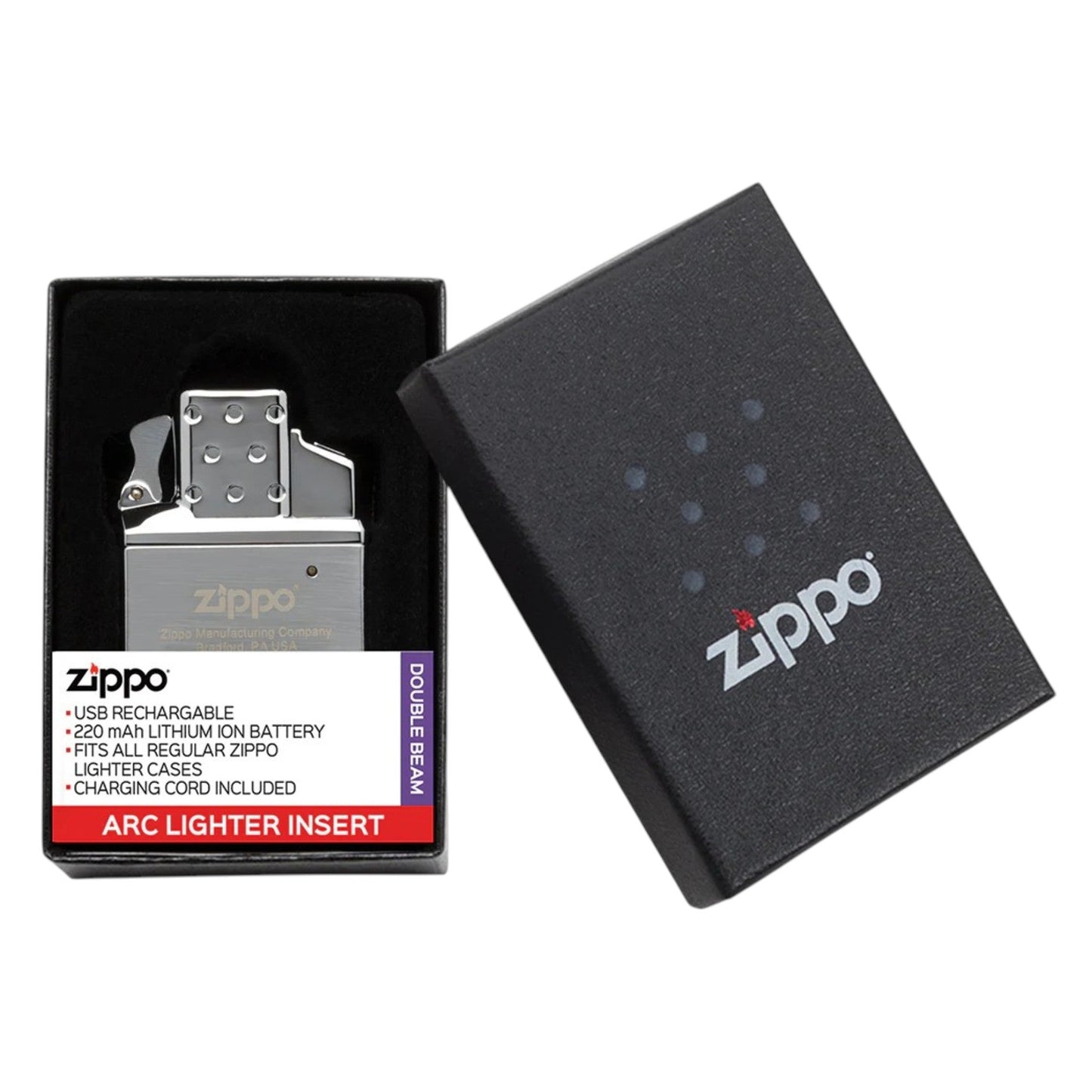 zippo arc lighter insert packaging with box and electric lighter insert displayed - The Wee Smoke Shop
