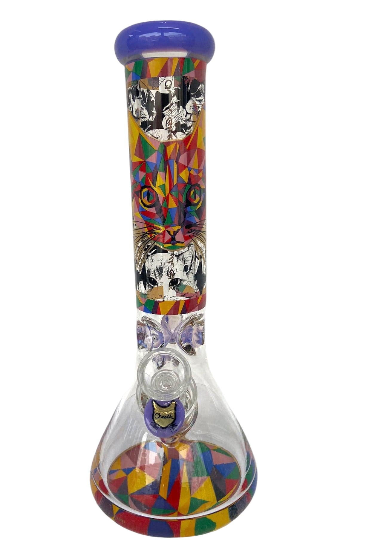 Cheech (12") 7mm Colorful Cat Bong-Bongs-The Wee Smoke Shop