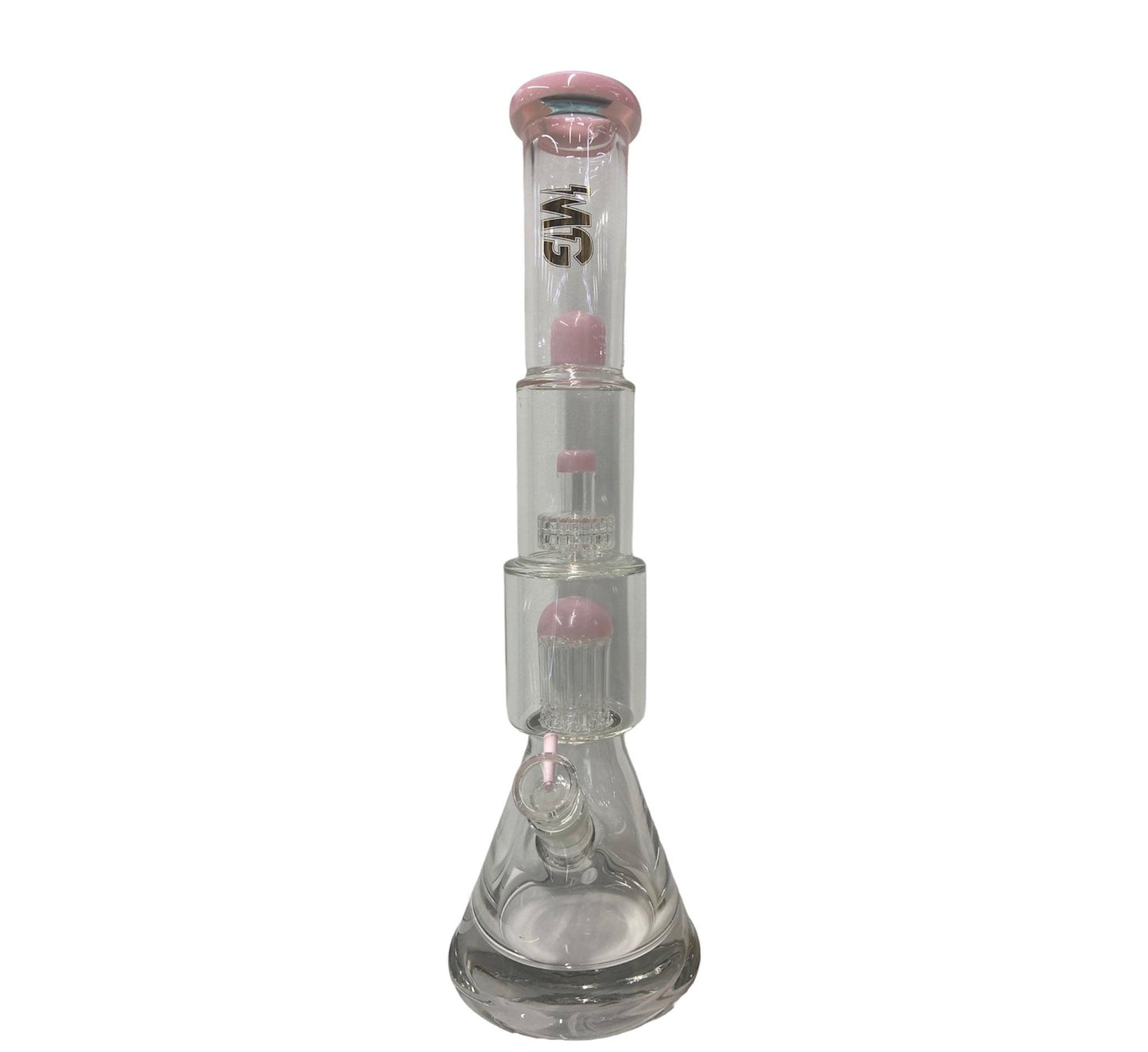 Make Glass 17" Jellyfish Perc Bong (9mm)-pink-Bong-The Wee Smoke Shop