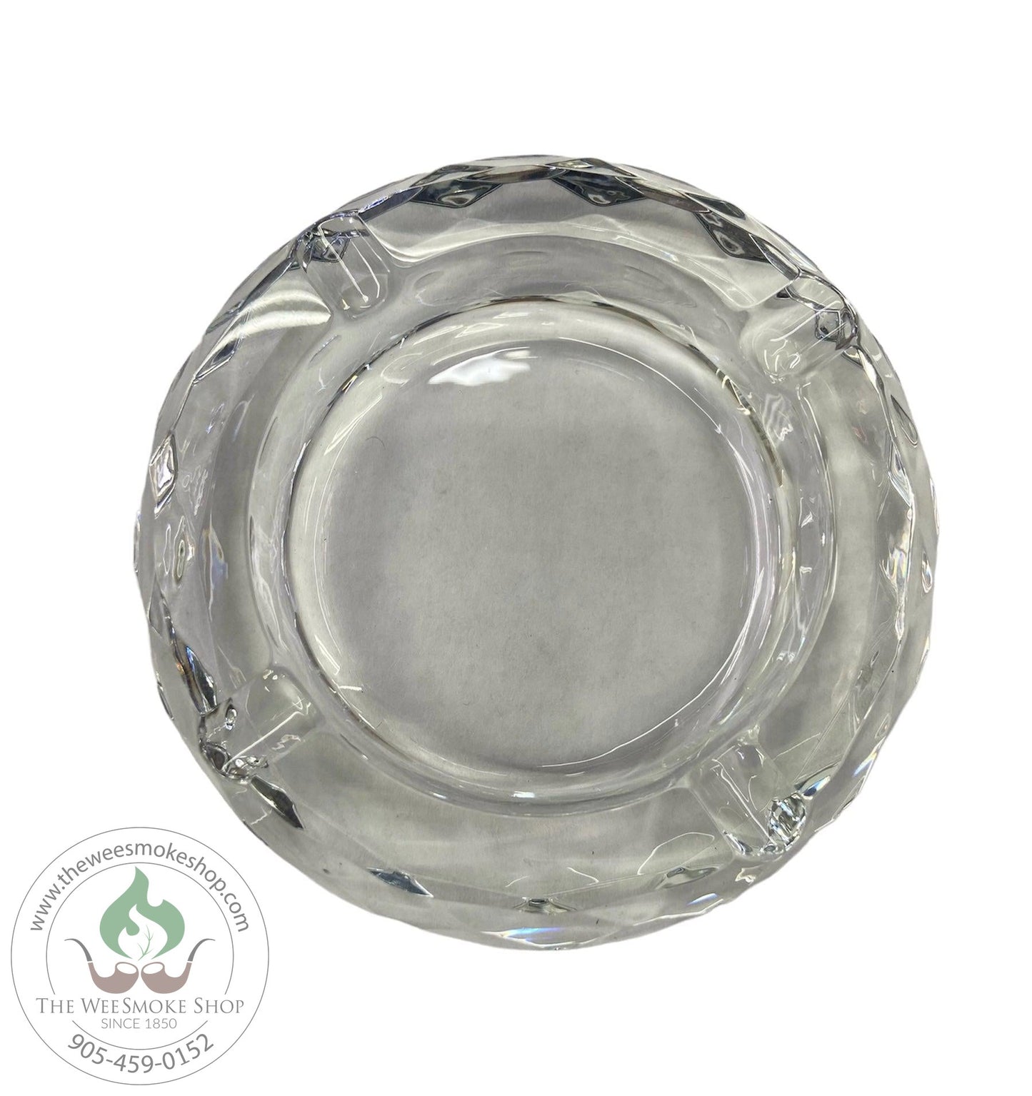 Round Clear Glass Ash Tray - Wee Smoke Shop