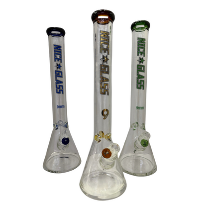 Nice Glass 18" 9mm Beaker Bong - The Wee Smoke Shop