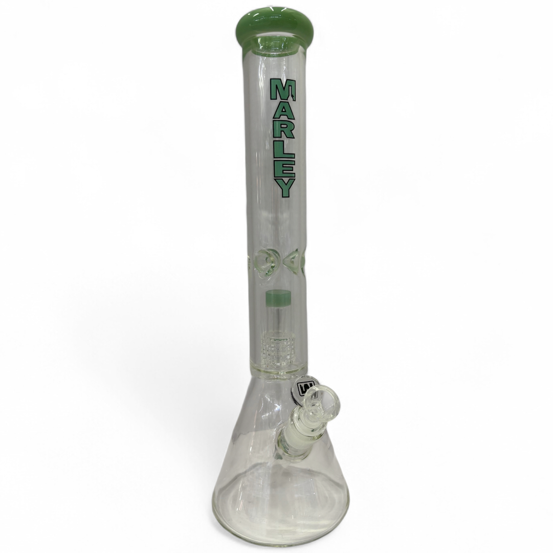 Marley 16" Matrix Perc Glass Bong - Light Green - The Wee Smoke Shop