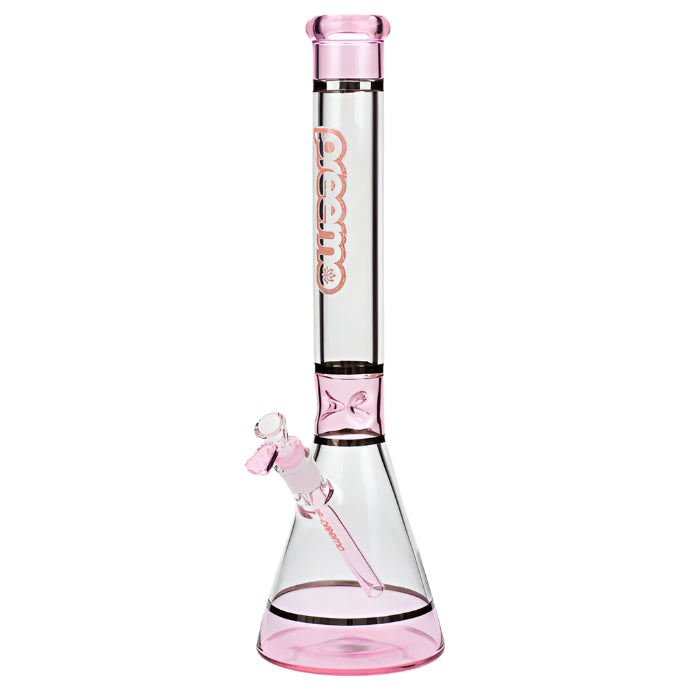 Preemo 18" Striped Beaker - Pink - The Wee Smoke Shop