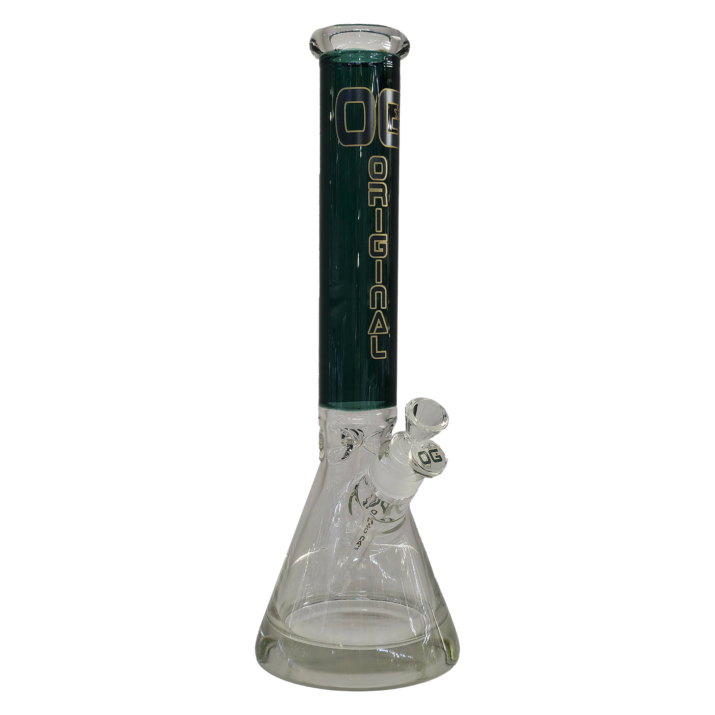 Teal OG 16" Colored Neck Bong - Glass Bong - The Wee Smoke Shop 