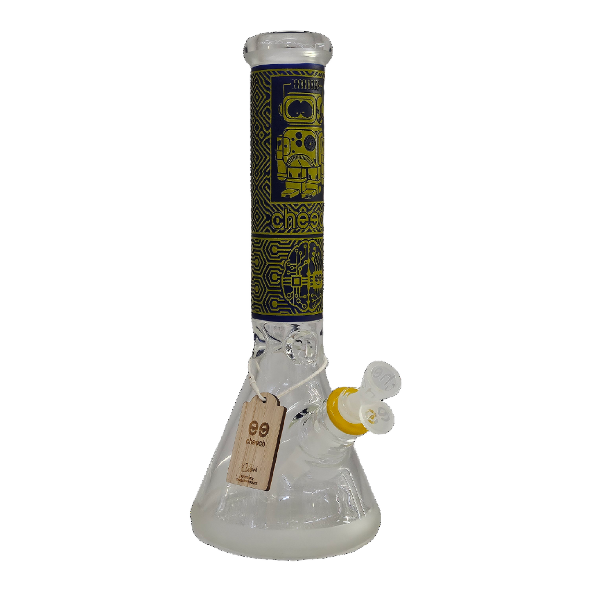 Yellow Etched Astronaut- Glass Bong - The Wee Smoke Shop 