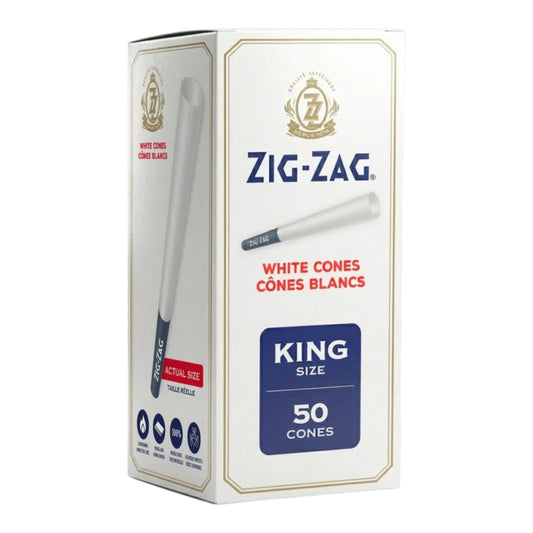 Zig-Zag White Cones King Size (50pcs)