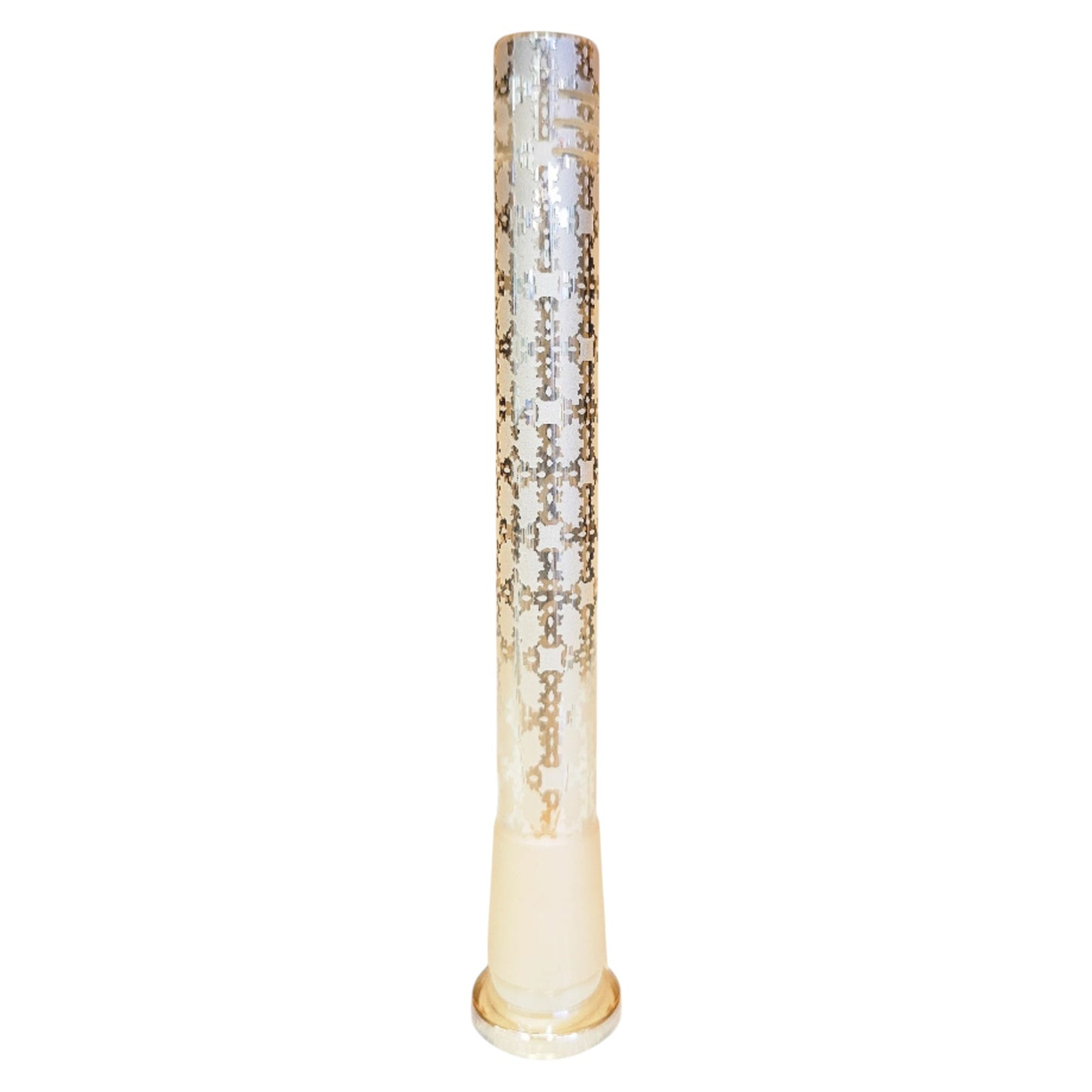 Cheech 14mm 4.5 inch glass bong downstem with rose gold patterned electroplated finish. - The Wee Smoke Shop