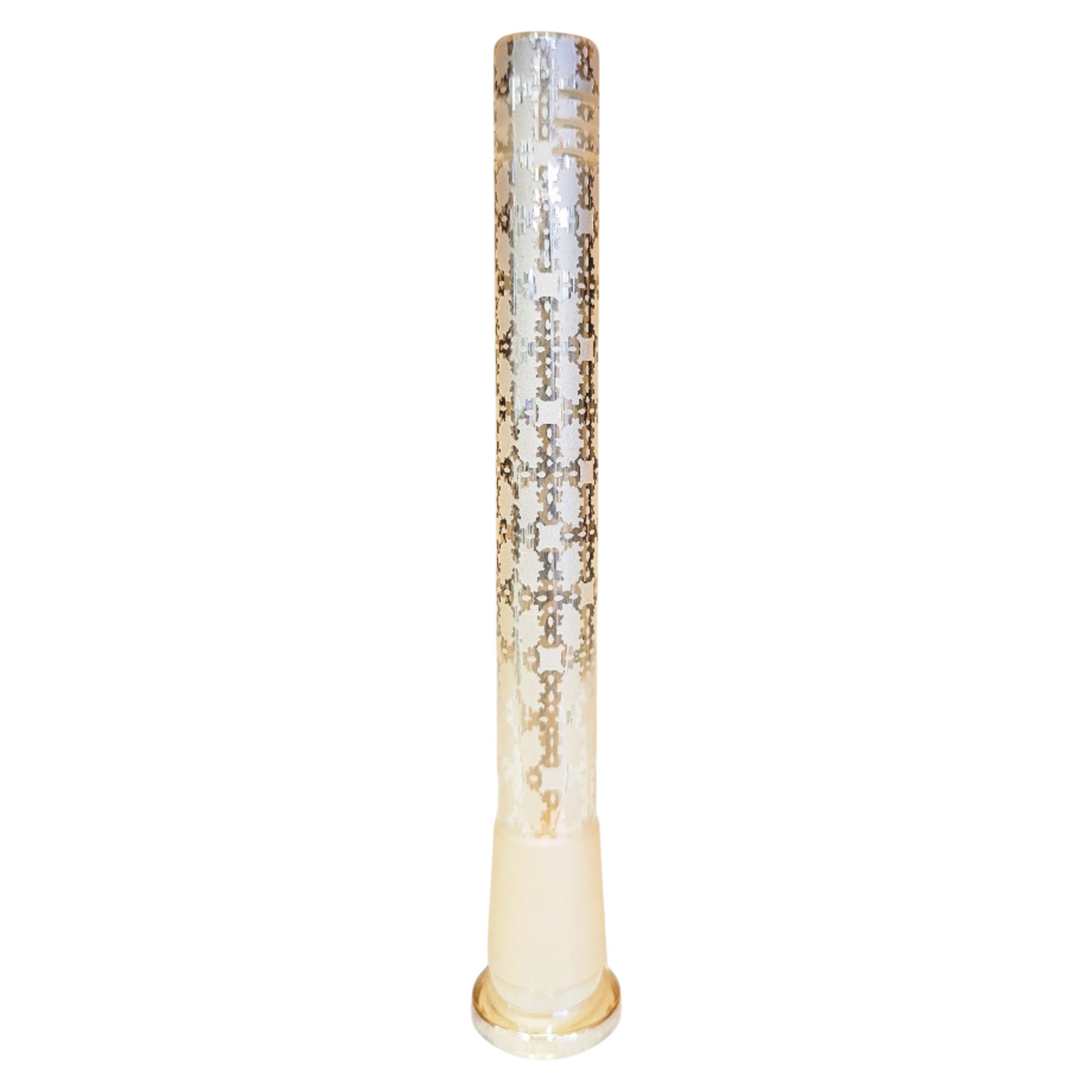 Cheech 14mm 4.5 inch glass bong downstem with rose gold patterned electroplated finish. - The Wee Smoke Shop