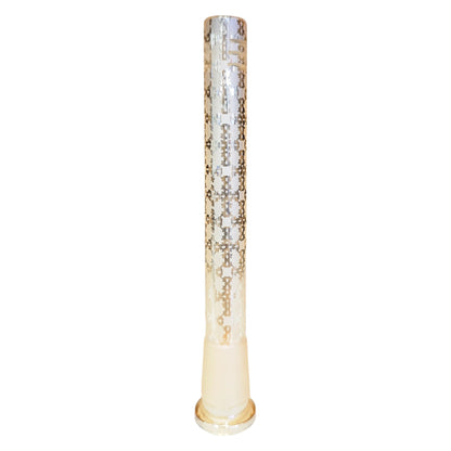 Cheech 14mm 4.5 inch glass bong downstem with gold patterned electroplated finish. - The Wee Smoke Shop