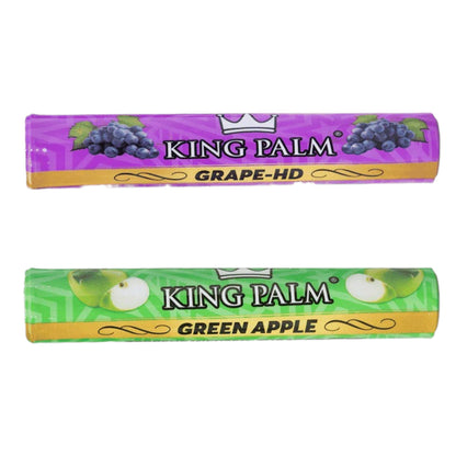King Palm Mini Rolls Green Apple and Grape HD, palm leaf pre rolls, terpene infused, 1 gram capacity, tobacco-free