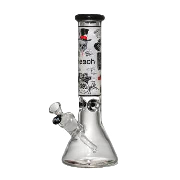Cheech 14" 9mm Black Rockstar Beaker Bong (CH-012G) - The Wee Smoke Shop