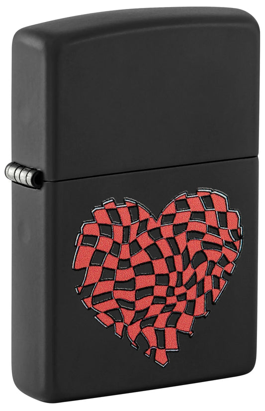 Zippo Checkered Heart-The Wee Smoke Shop