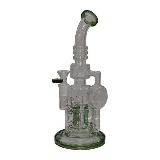 Green Legendary 12" Recycler Bong - Glass Bong - The Wee Smoke Shop