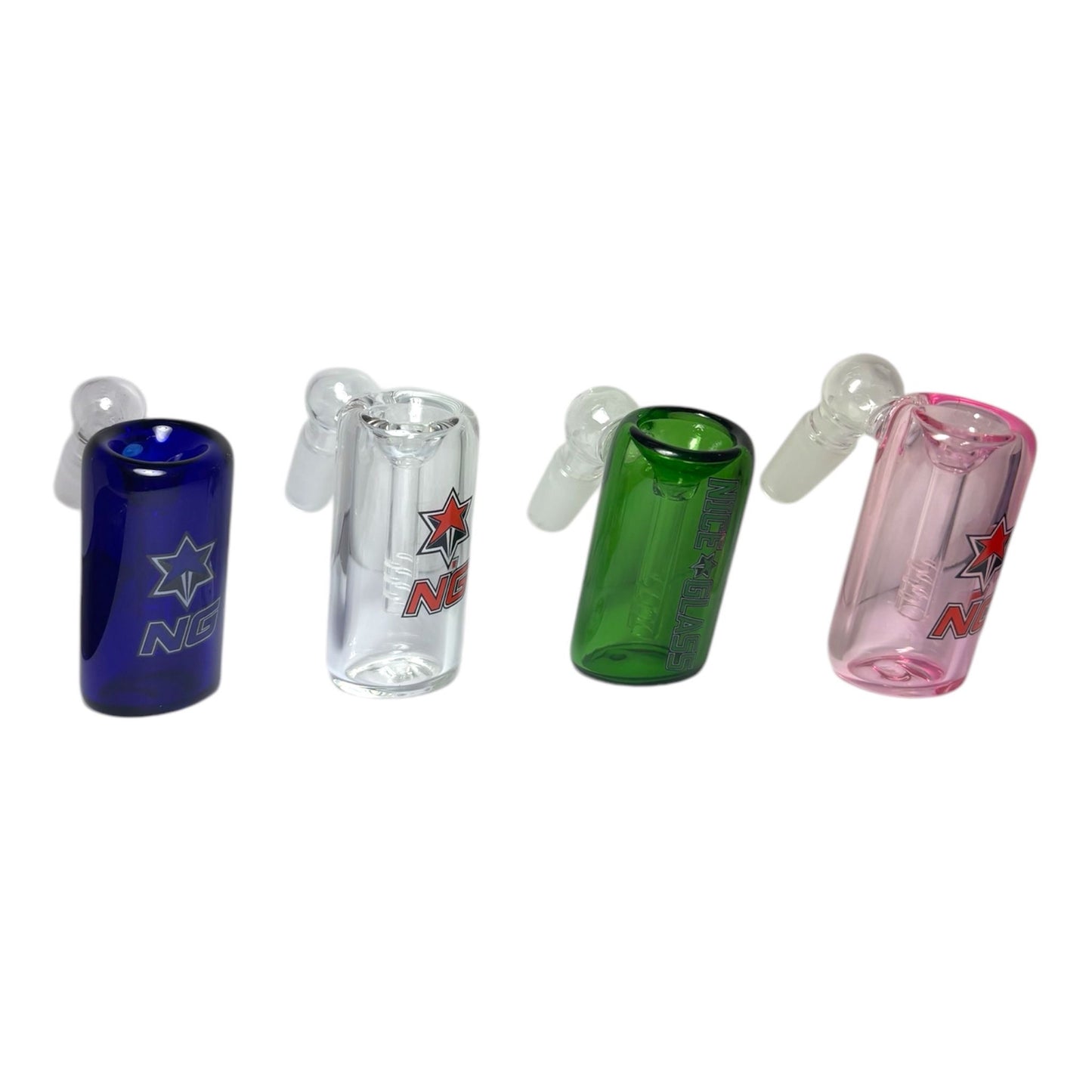 Full Color Cylinder Ash Catcher (14mm) 45° - The Wee Smoke Shop