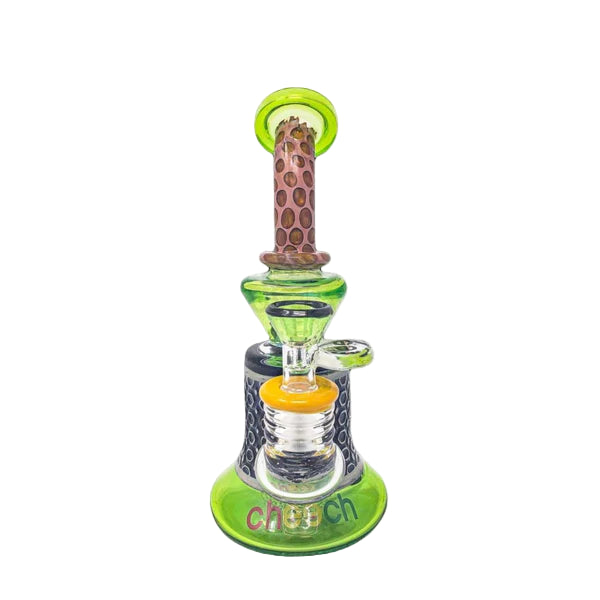 Cheech 8" Dab Rig With Pattern - Green - The Wee Smoke Shop