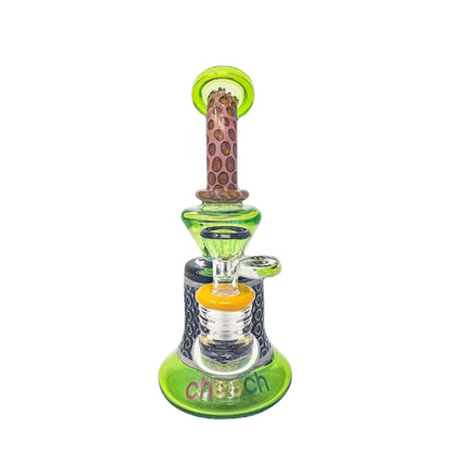 Cheech 8" Dab Rig With Pattern - Green - The Wee Smoke Shop