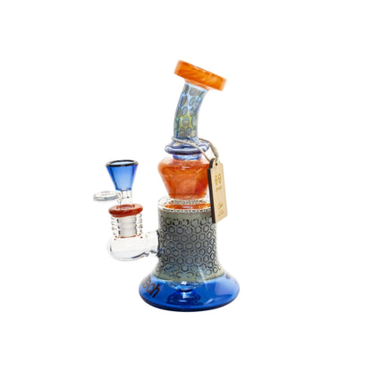 Cheech 8" Dab Rig With Pattern - Orange - The Wee Smoke Shop