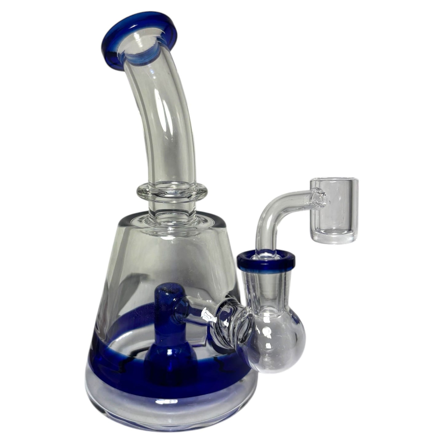 7" Showerhead Bubble Dab Rig Blue - The Wee Smoke Shop