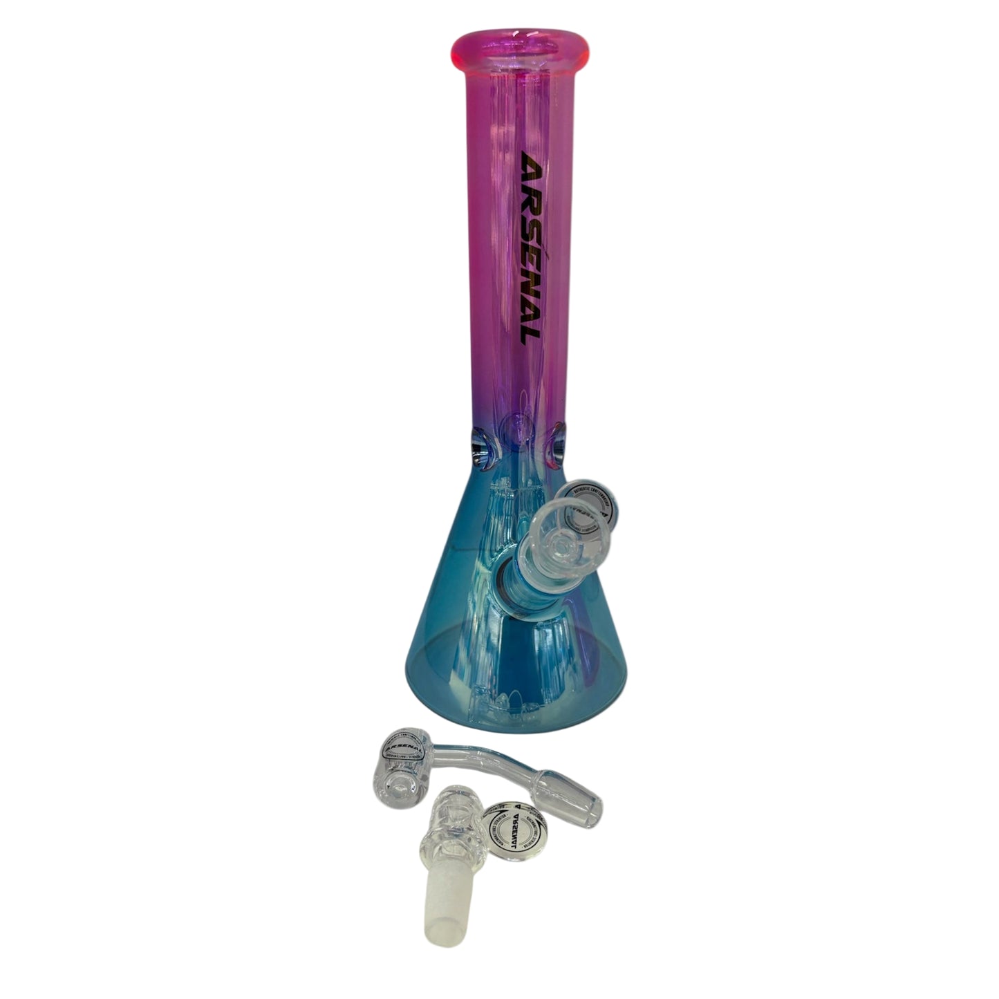 Arsenal 10" 5mm Ombre Bong Kit - Blue/Pink - The Wee Smoke Shop