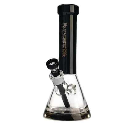 Glass bong with black color and 'Phoenix' branding on a white background.