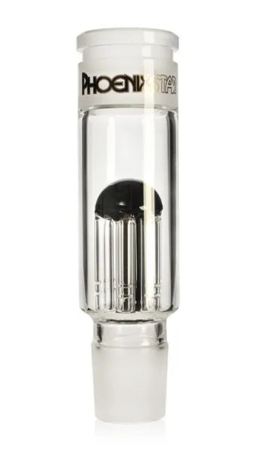 Clear glass pc with perc on a white background