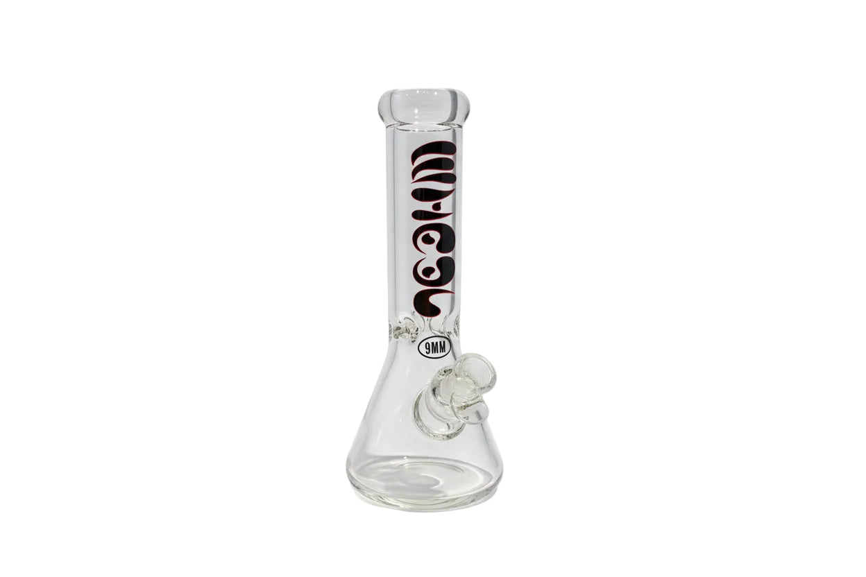 Wheel - 11" 9 mm Beaker Bong - Black - The Wee Smoke Shop