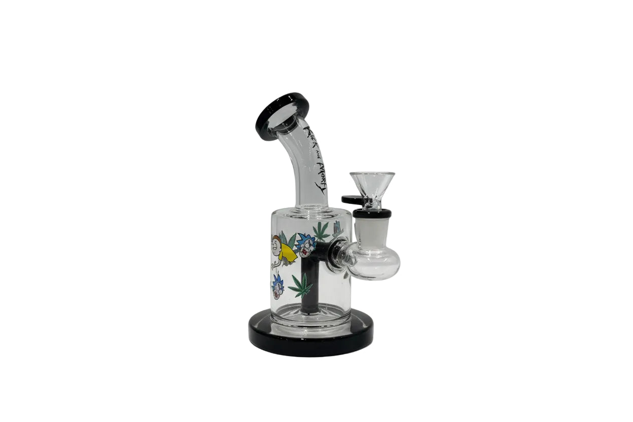 Wheel 6" R&M Dab Rig - Black - The Wee Smoke Shop