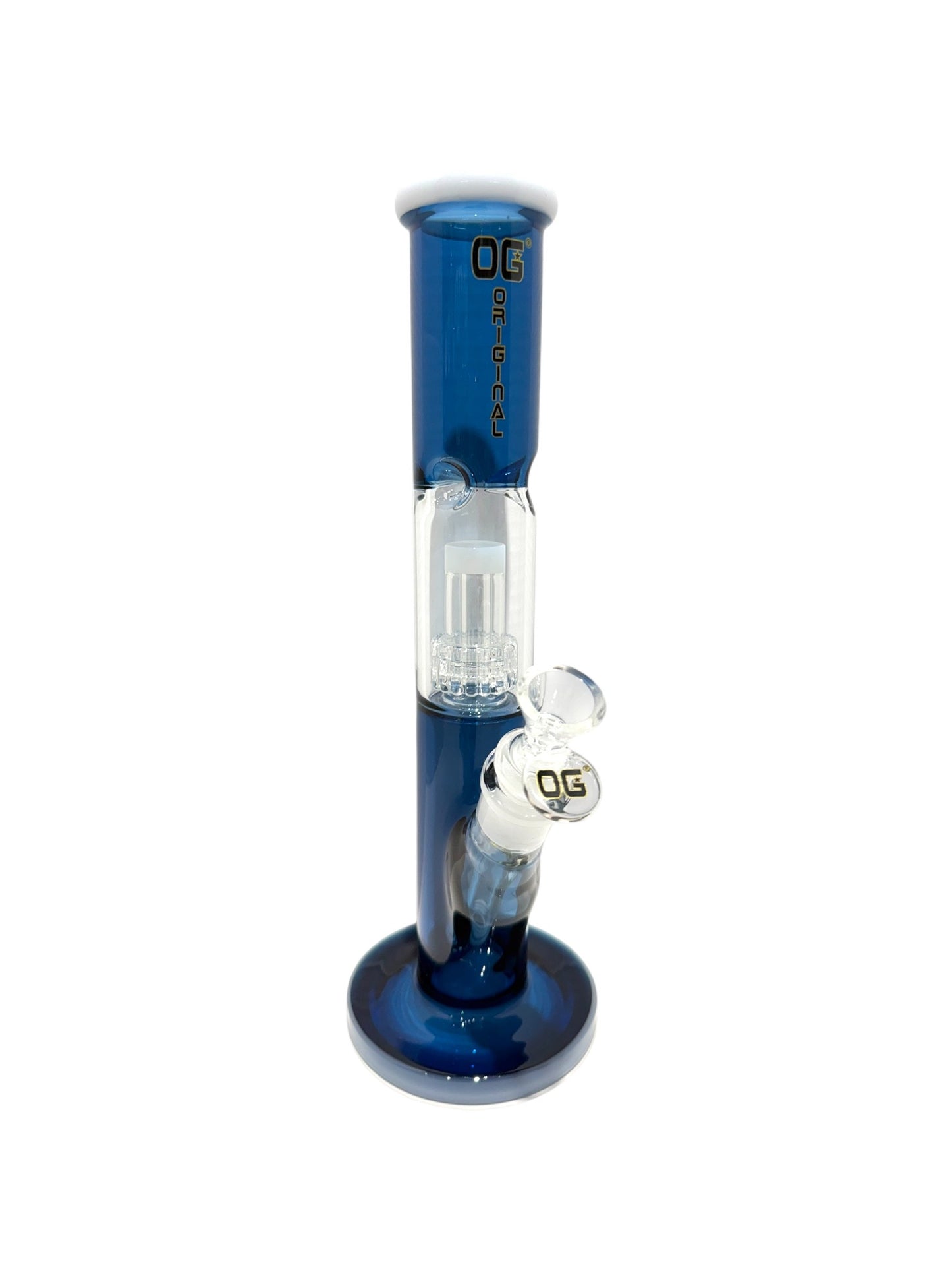 Blue OG 12" Coloured Glass Straight Shooter Bong - Bong - The Wee Smoke Shop